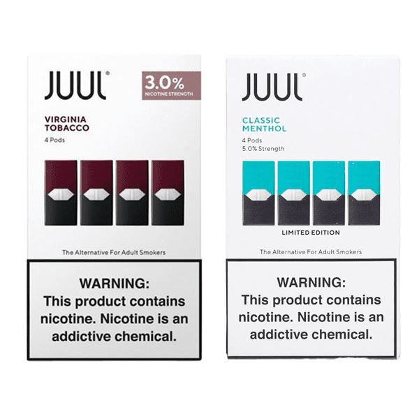 JUUL Pods 4-Pack in Virginia Tobacco and Classic Menthol