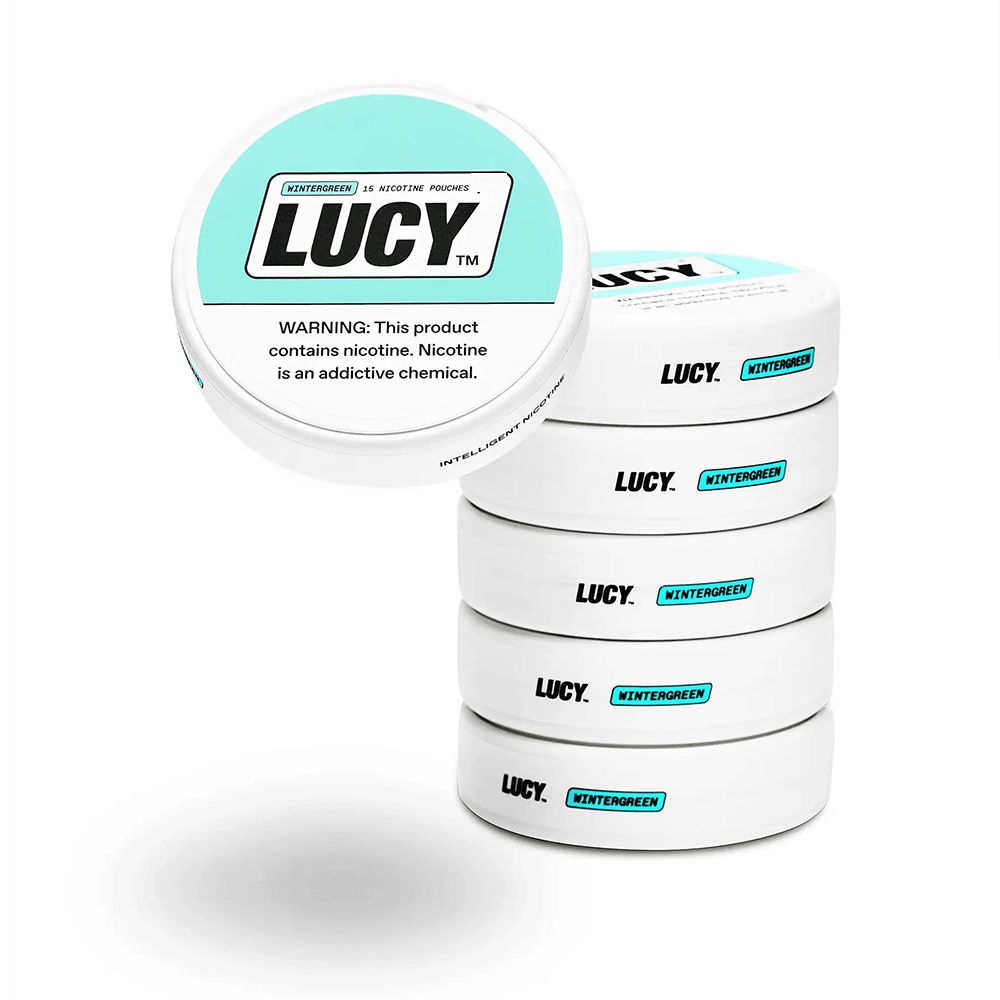 Lucy Nicotine Pouches (15ct Can)(5-Can Pack) wintergreen