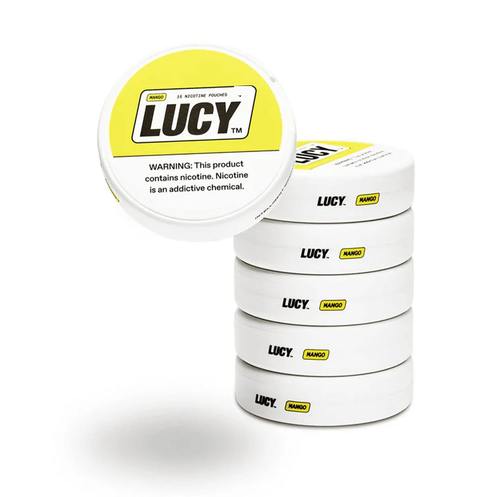 Lucy Nicotine Pouches (15ct Can)(5-Can Pack) mango