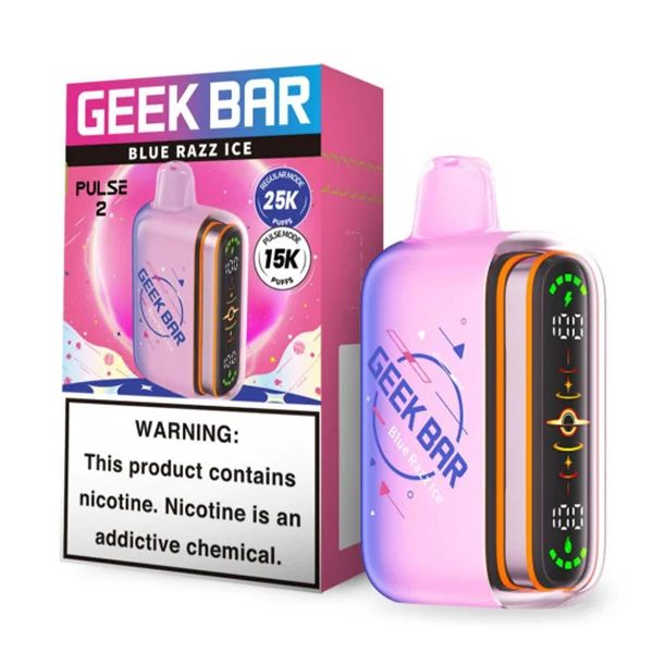 Geek Bar Pulse 2 25K Disposable Hubba Edt. Blue Razz Ice Hubba with packaging