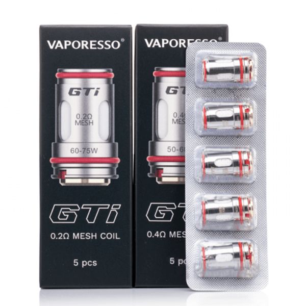 Vaporesso GTi Replacement Coils 0.2ohm and 0.4ohm with packaging