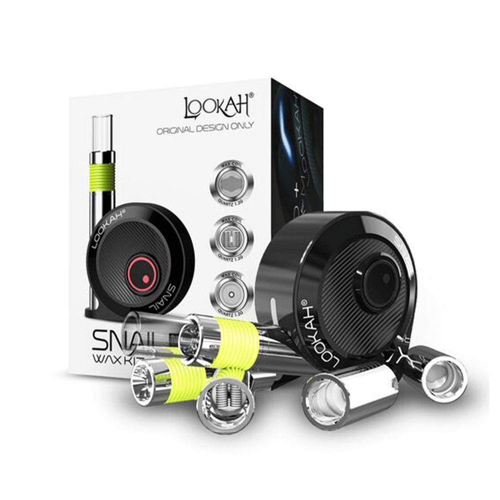 Lookah Snail 2.0 Kit (510 Battery Mod + 510 Wax Carts) Black with packaging