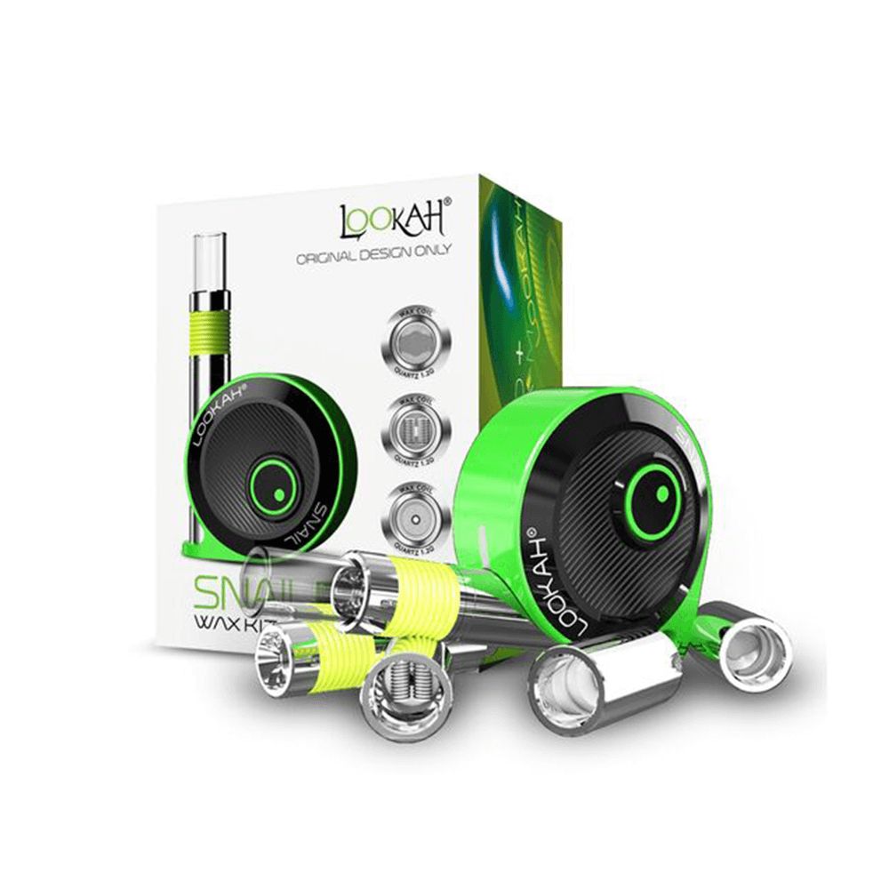 Lookah Snail 2.0 Kit (510 Battery Mod + 510 Wax Carts) Green with packaging