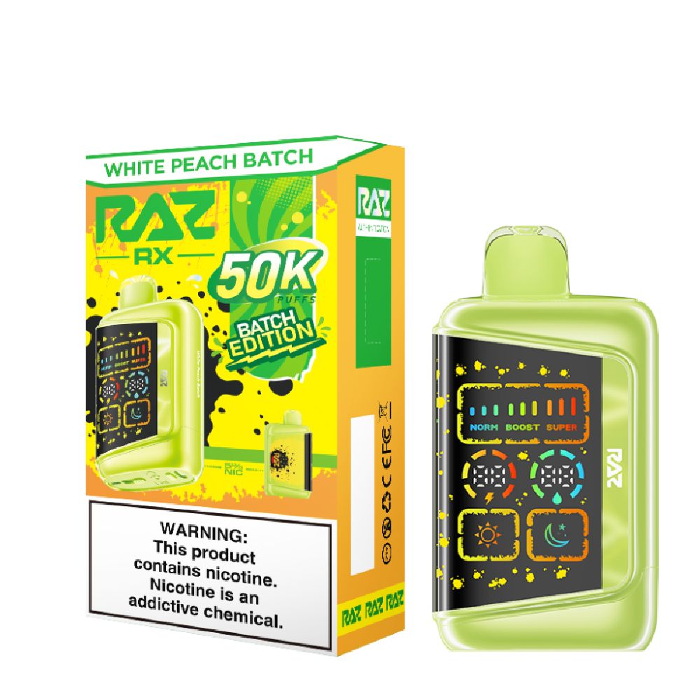 RAZ RX 50K Dew Edt. Disposable White Peach Batch