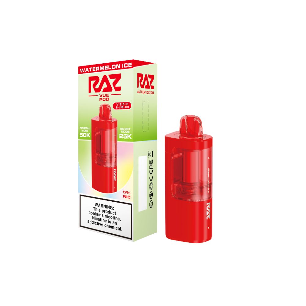 Raz Vue 50K Disposable POD Watermelon Ice with packaging