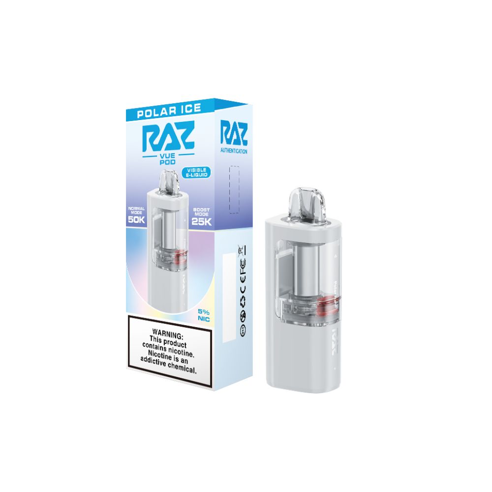 Raz Vue 50K Disposable POD Polar Ice with packaging