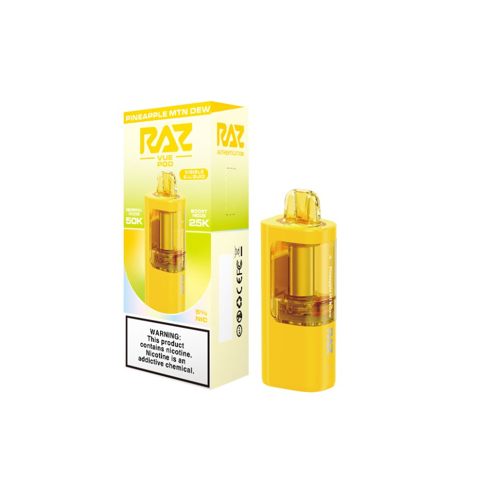 Raz Vue 50K Disposable POD Pineapple MTN Dew with packaging