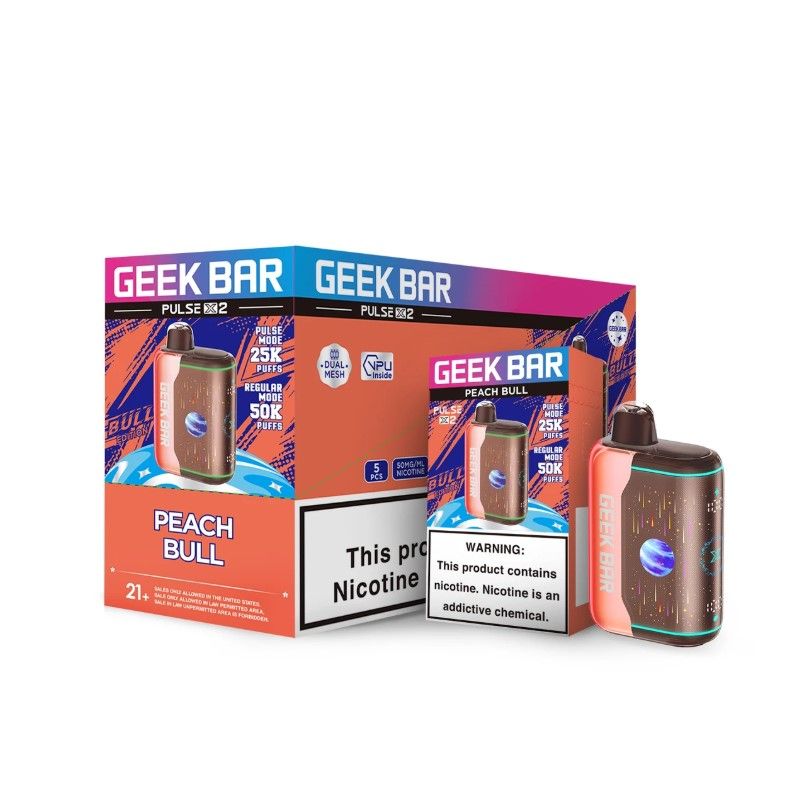 Geek Bar Pulse X2 5K Disposable Peach Bull with packaging