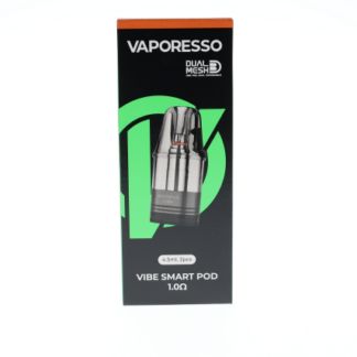 Vaporesso Vibe Replacement Pods (2-Pack) Top-Fill 1.0ohm with packaging
