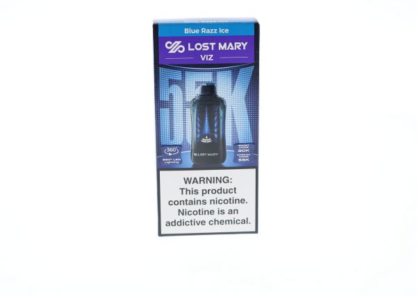 Lost Mary VIZ 55K Disposable Blue Razz Ice with packaging