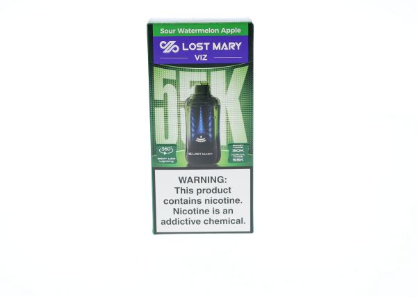 Lost Mary VIZ 55K Disposable Sour Watermelon Apple with packaging