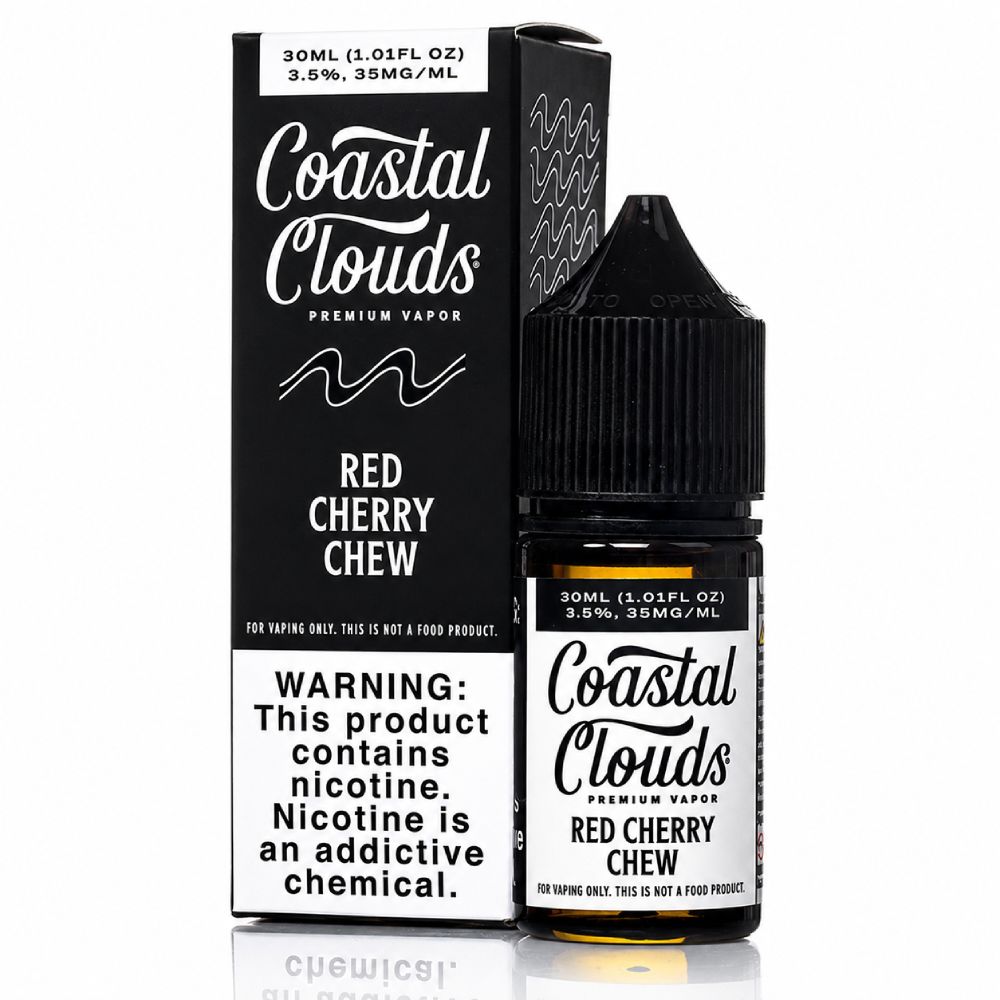 Red Cherry Chew Coastal Clouds Salt 30mL 35mg with packaging