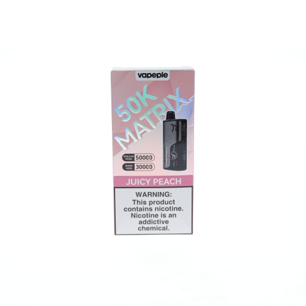 Vapepie Matrix 50K Disposable Juice Peach with packaging