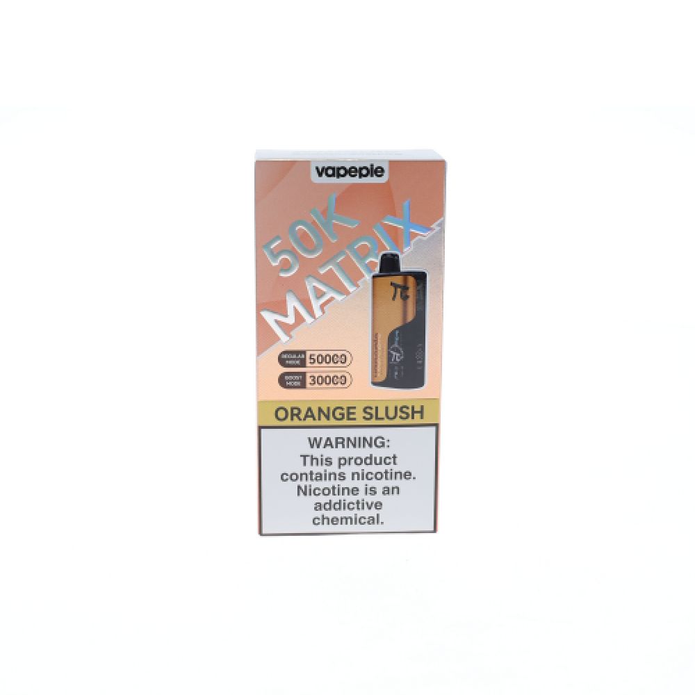 Vapepie Matrix 50K Disposable Orange Slush with packaging