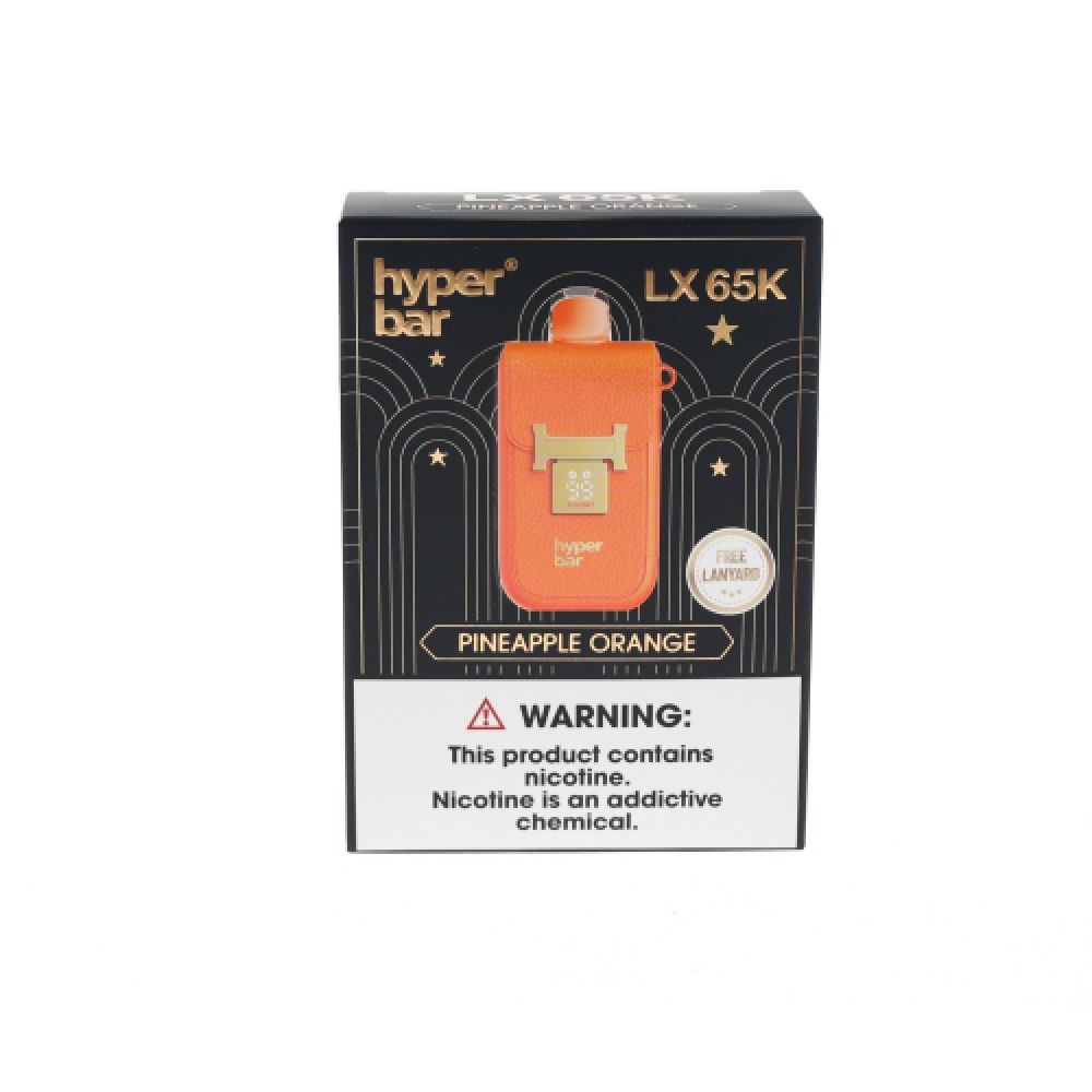 Hyper Bar LX65K Disposable Pineapple Orange with packaging