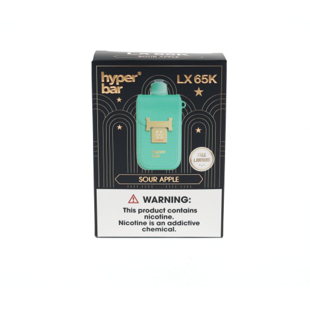 Hyper Bar LX65K Disposable Sour Apple with packaging