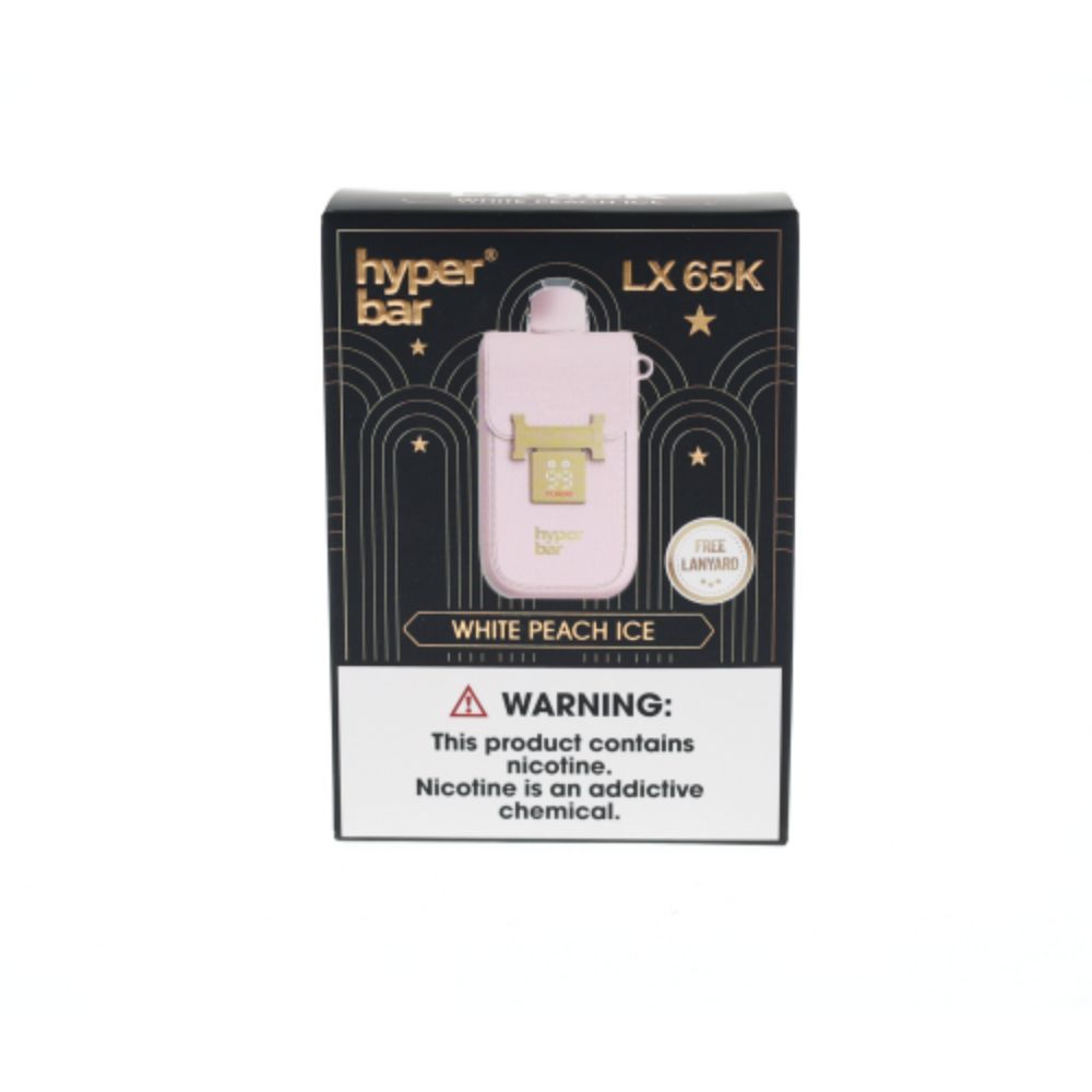 Hyper Bar LX65K Disposable White Peach Ice with packaging