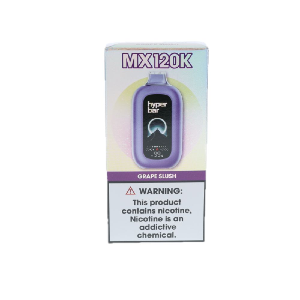 Hyper Bar MX120K Disposable Grape Slush with packaging