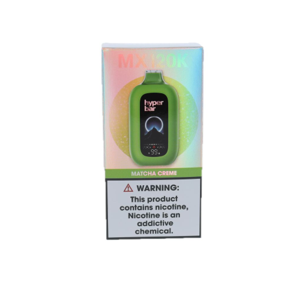 Hyper Bar MX120K Disposable Matcha Creme with packaging