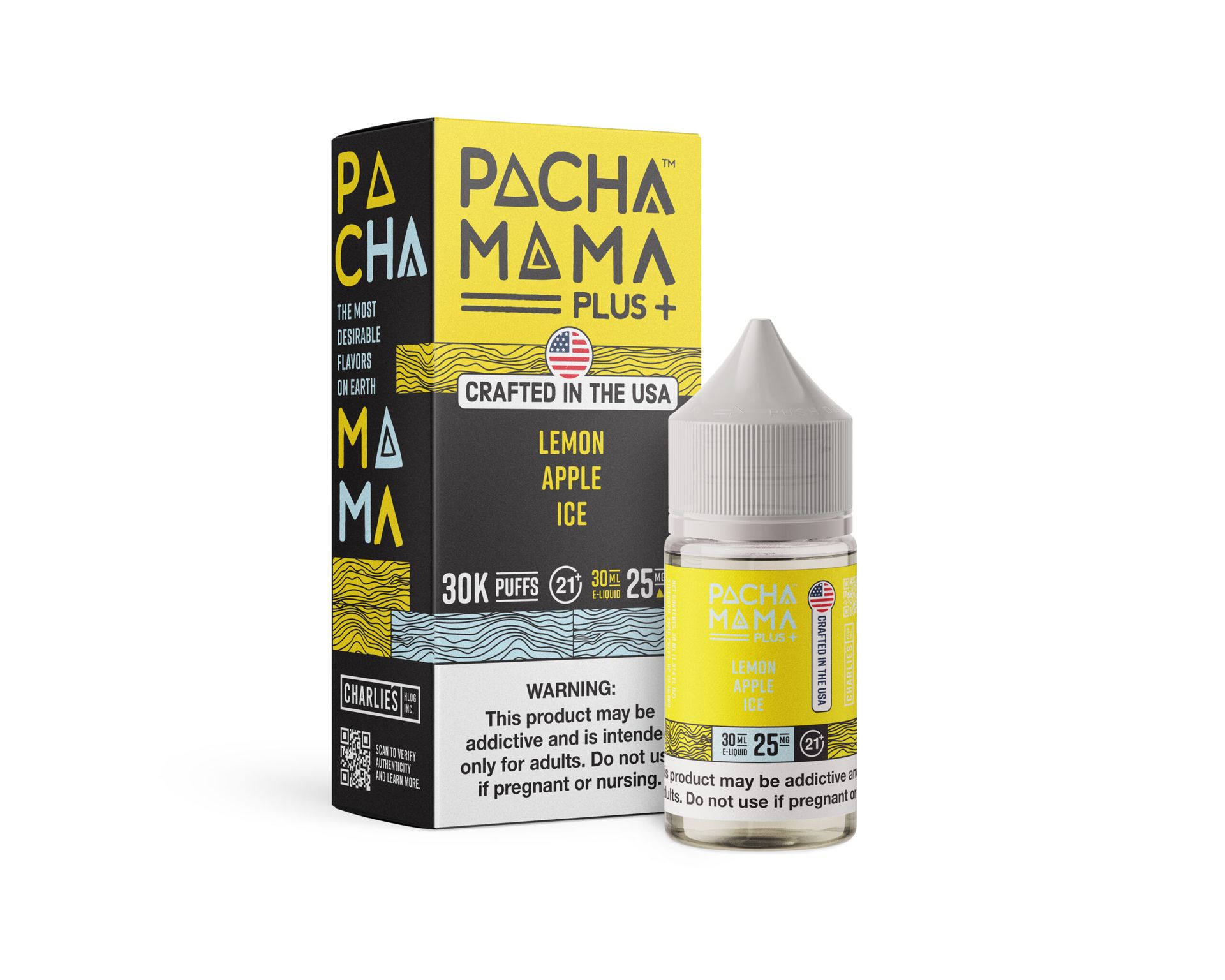 Lemon Apple Ice Pachamama + Nixodine Salts 30mL with Packaging