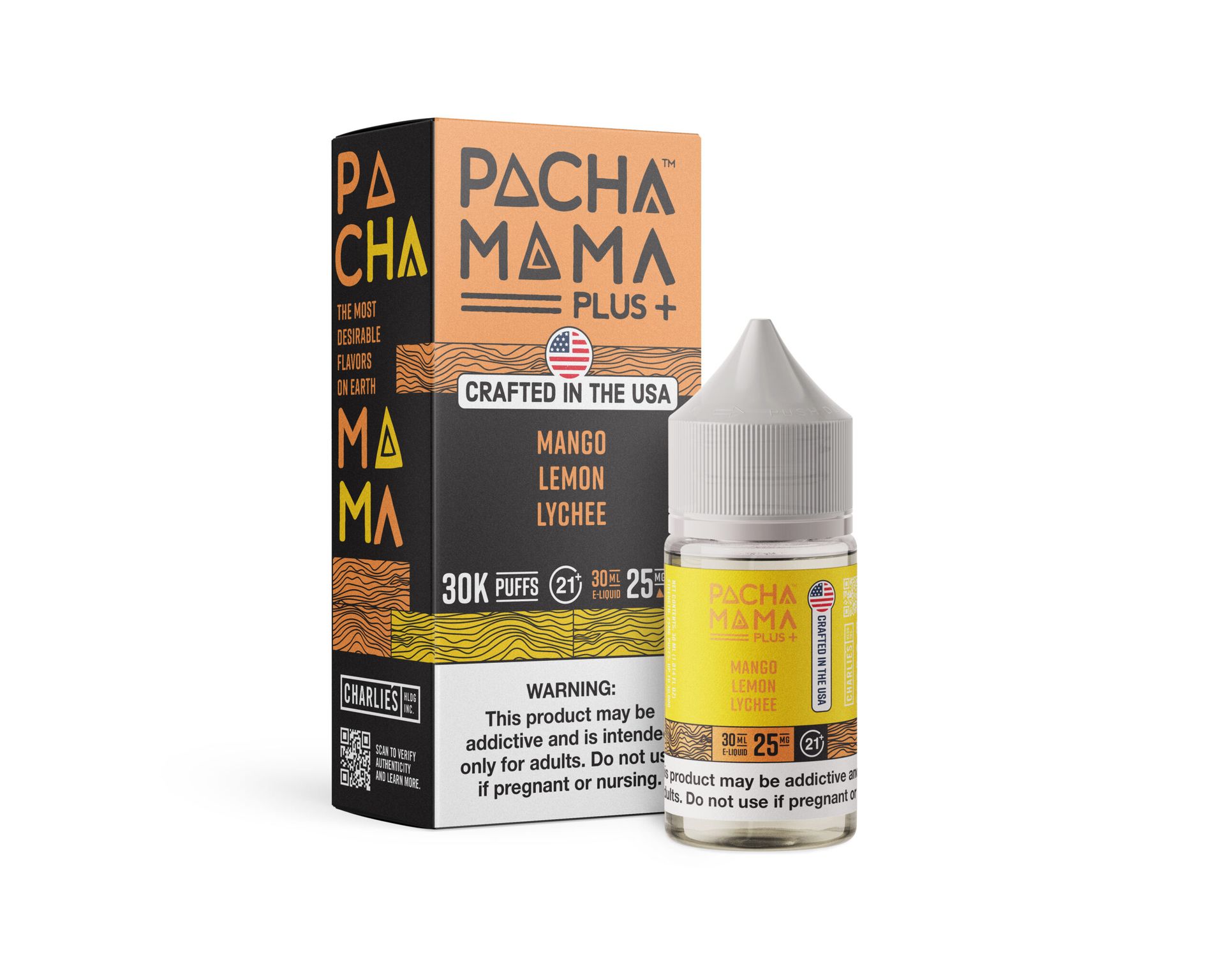 Mango Lemon Lychee Pachamama + Nixodine Salts 30mL with Packaging