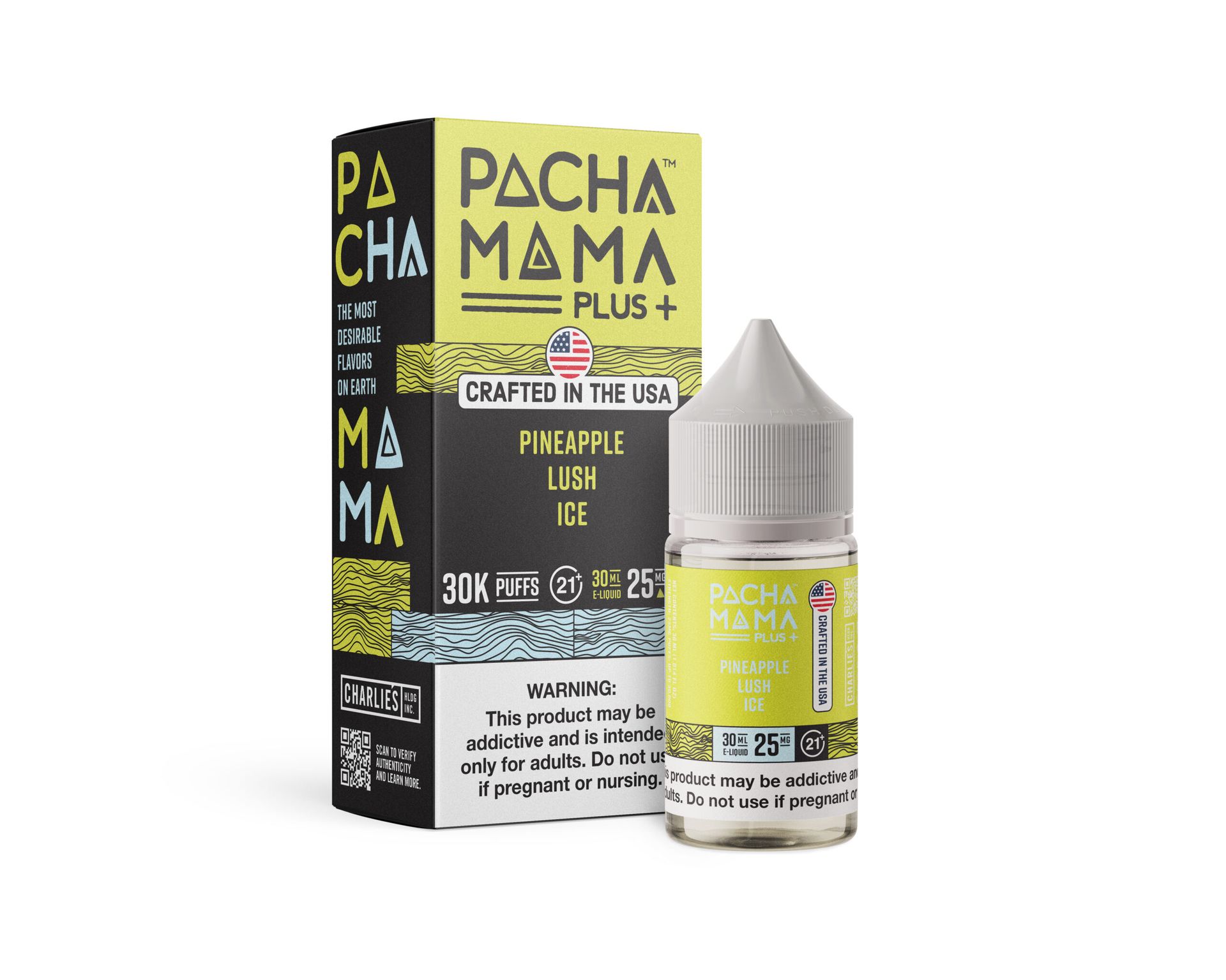 Pineapple Lush Ice Pachamama + Nixodine Salts 30mL with Packaging
