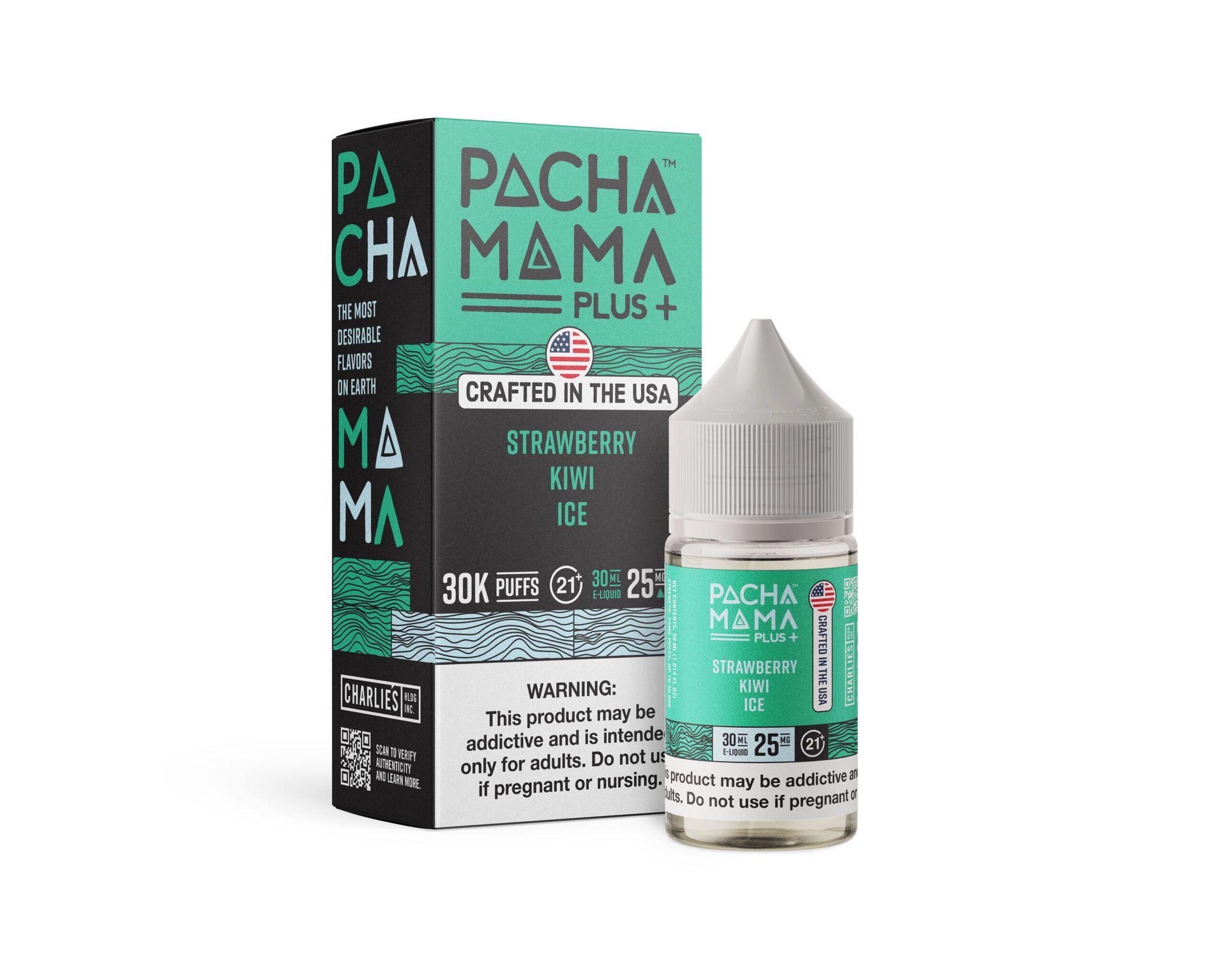 Strawberry Kiwi Ice Pachamama + Nixodine Salts 30mL with Packaging