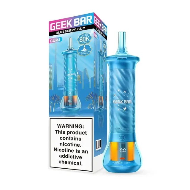 Geek Bar Burj 80K Disposable Blueberry Gum with packaging