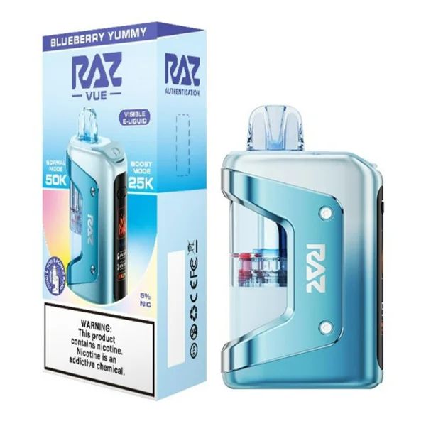 Raz Vue 50K Disposable + Power Dock Blueberry Yummy with packaging