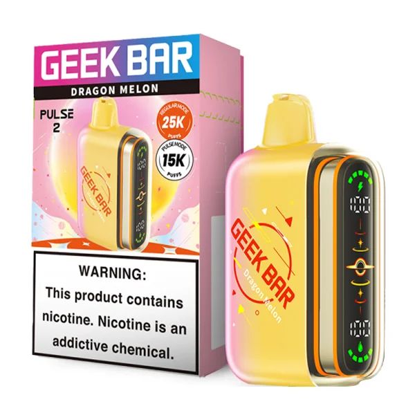 Geek Bar Pulse 2 25K Disposable Hubba Edt. Dragon Melon Hubba with packaging