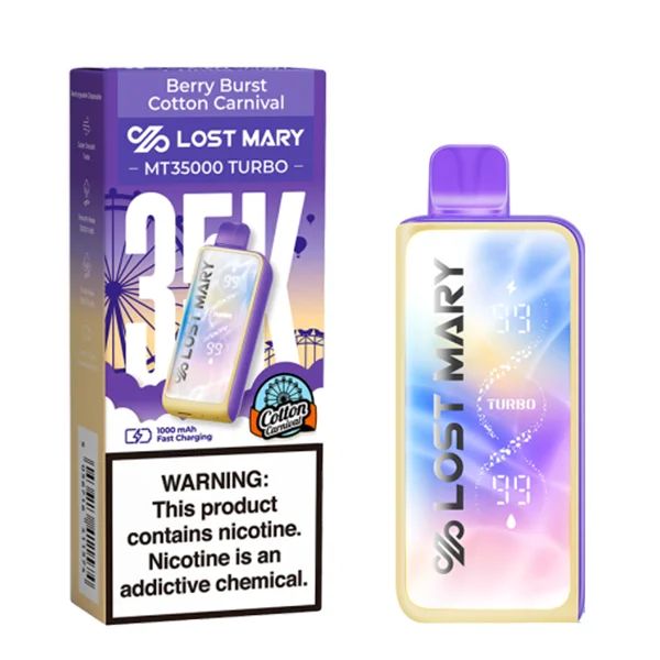 Lost Mary MT35000 Turbo Disposable berry burst cotton carnival with packaging