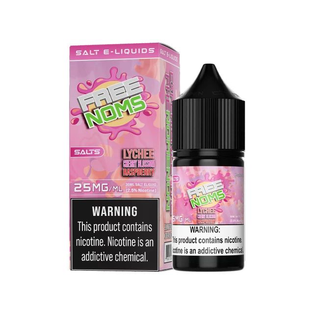 Nomenon Salts 30mL Lychee Cherry Blossom Raspberry 25mg with packaging