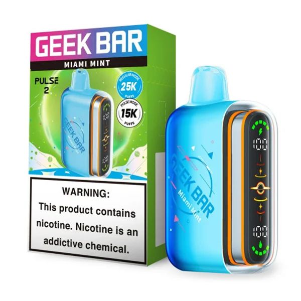 Geek Bar Pulse 2 25K Disposable Hubba Edt. Miami Mint Hubba with packaging