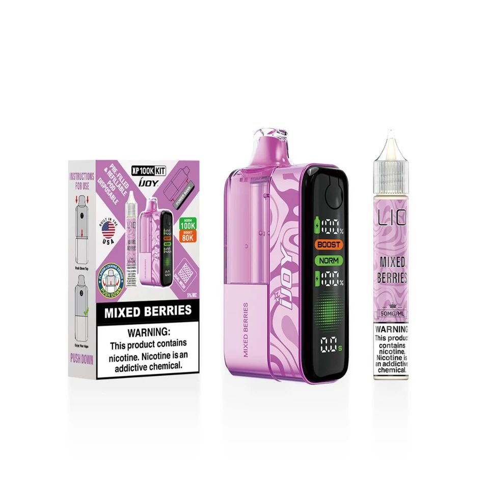 iJoy XP100K Disposable + 15mL (LIQ Salt) mixed berries with packaging
