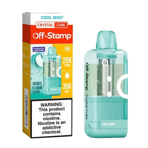 Off Stamp X Cube Crystal Disposable Pod cool mint with packaging