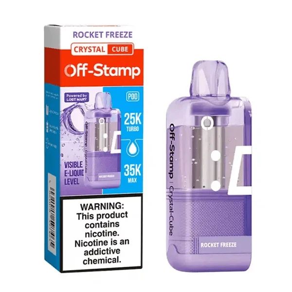 Off Stamp X Cube Crystal Disposable Pod rocket freeze with packaging