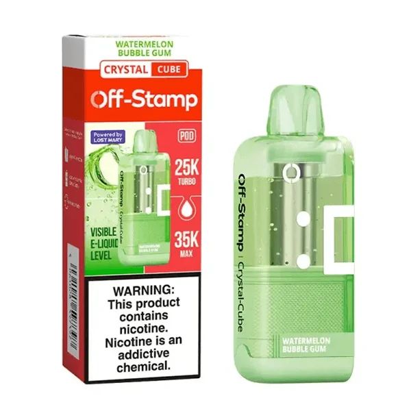 Off Stamp X Cube Crystal Disposable Pod watermelon bubblegum with packaging