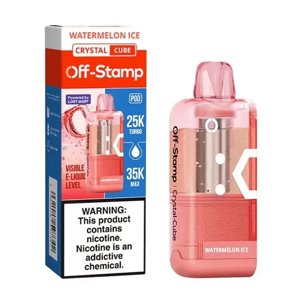 Off Stamp X Cube Crystal Disposable Pod watermelon ice with packaging