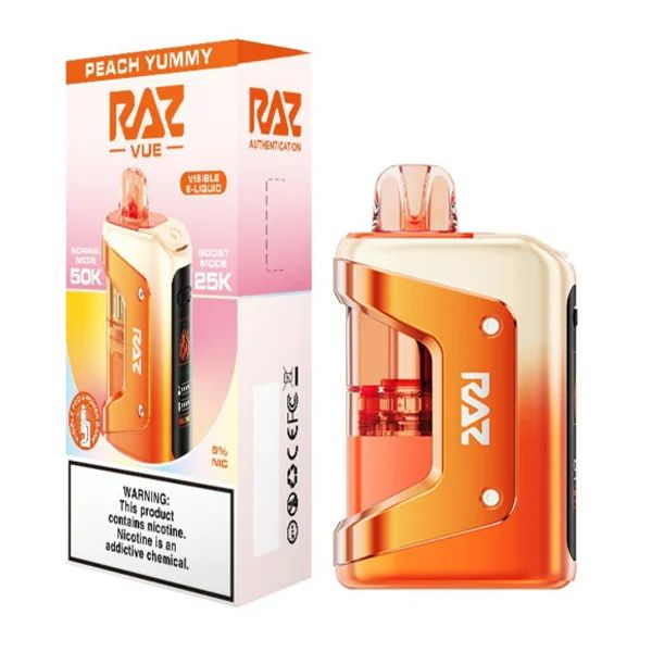 Raz Vue 50K Disposable + Power Dock Peach Yummy with packaging
