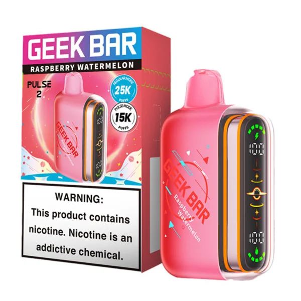Geek Bar Pulse 2 25K Disposable Hubba Edt. Raspberry Watermelon Hubba with packaging