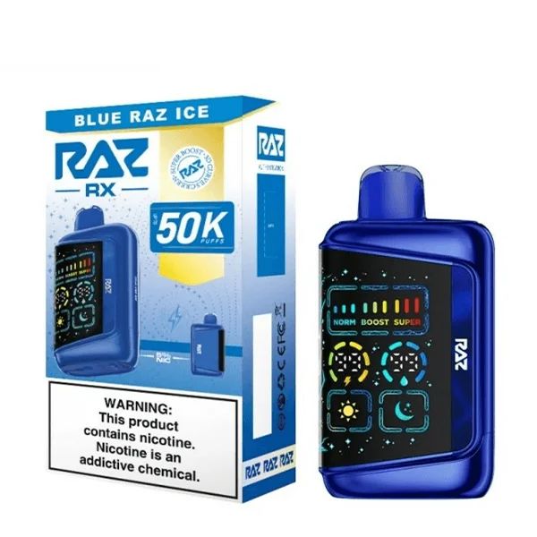 RAZ RX Disposable Dew Edt. blue raz ice with packaging