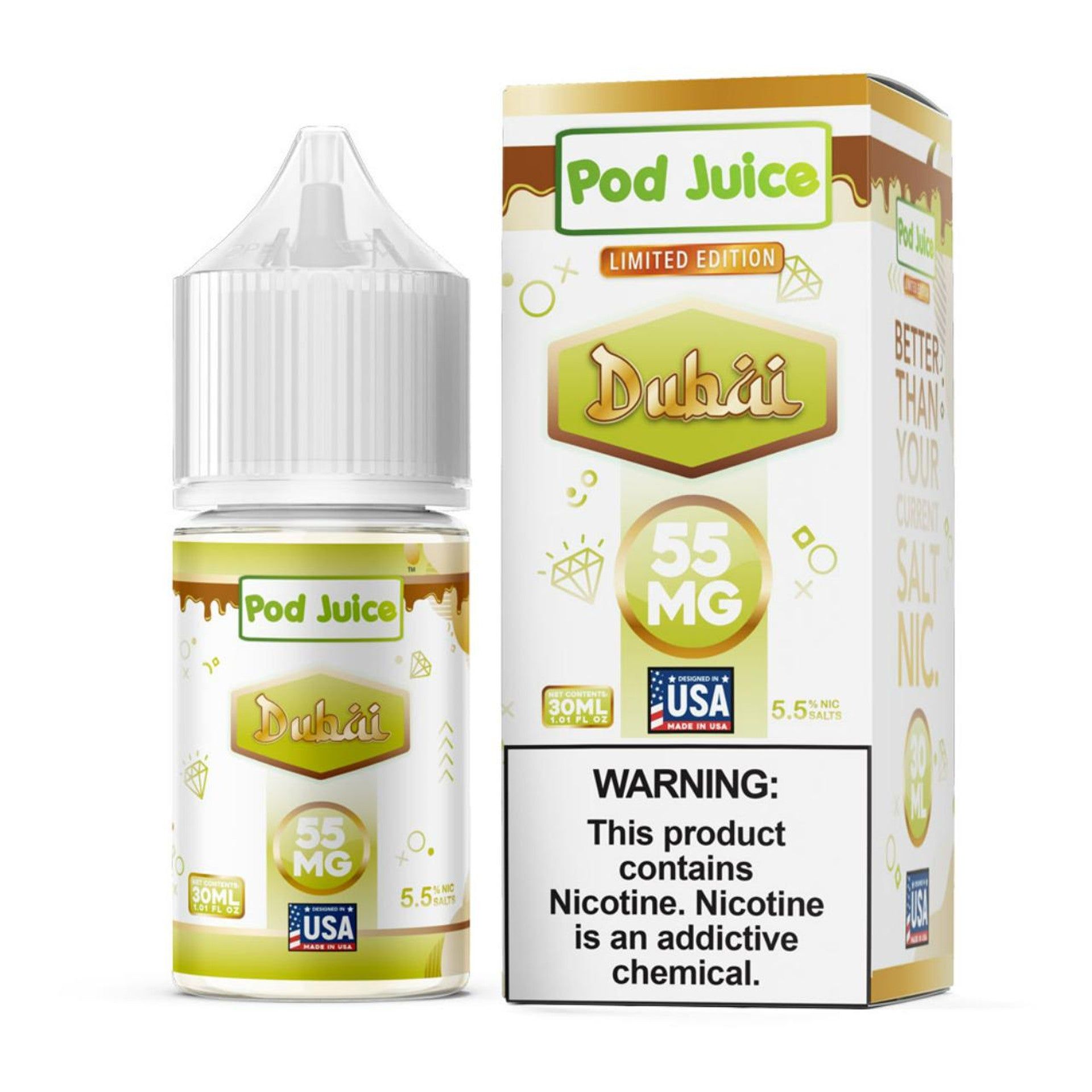 Dubai Pod Juice TFN Salts 30mL with packaging