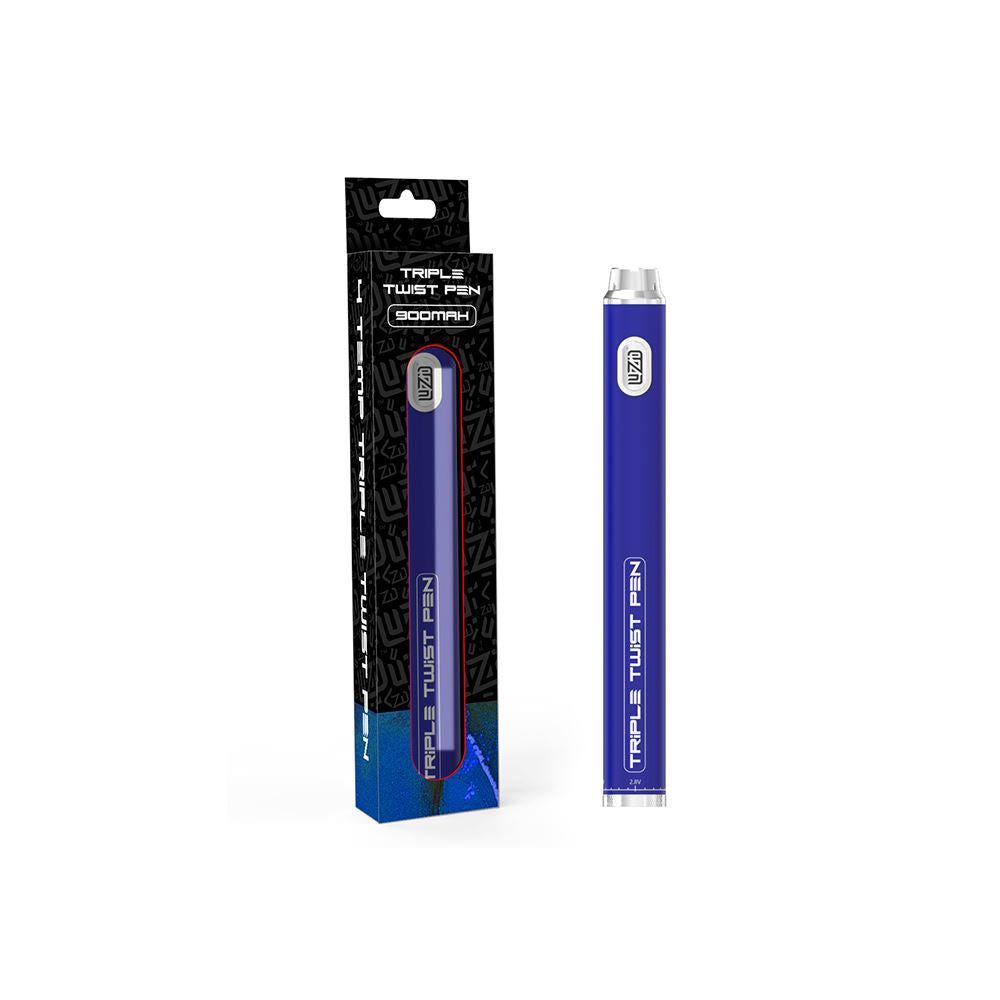 Luzid Triple Twist 510 Battery 900mAh (10pc Display) Blue  with packaging