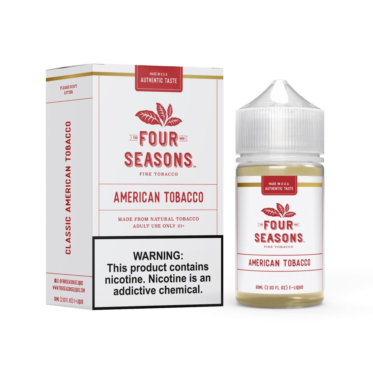 American Tobacco by Four Seasons E-Liquid 60mL (Freebase) thumbnail