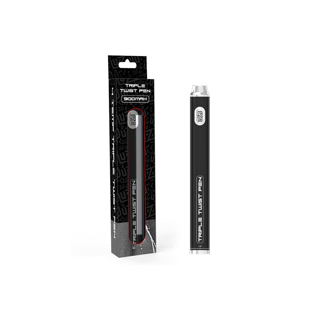 Luzid Triple Twist 510 Battery 900mAh (10pc Display) Black with packaging