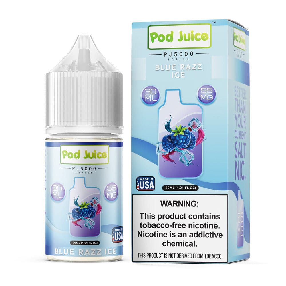 Blue Razz Ice by Pod Juice TFN PJ5000 Salts Series E-Liquid 30mL (Salt Nic) thumbnail