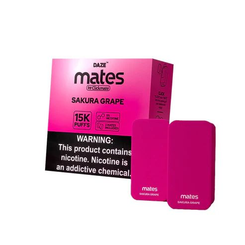 7Daze ClickMates 15K Disposable Prefilled Pod Sakura Grape with Packaging