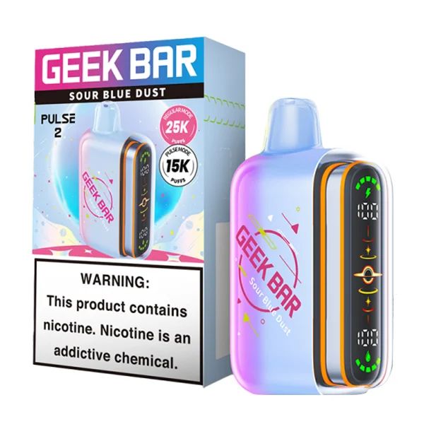 Geek Bar Pulse 2 25K Disposable Hubba Edt. Sour Blue Dust Hubba with packaging