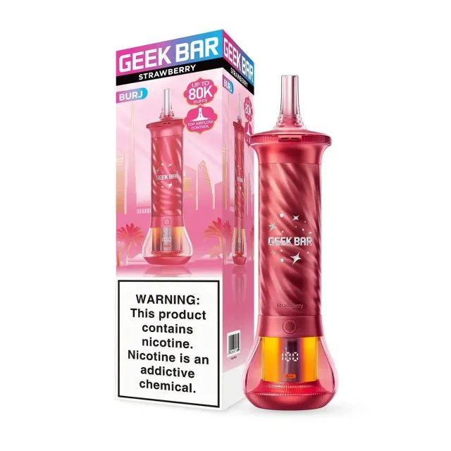 Geek Bar Burj 80K Disposable Strawberry with packaging