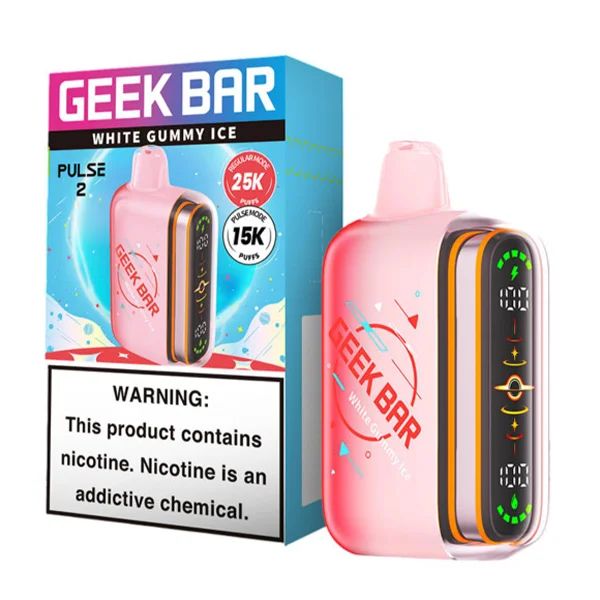 Geek Bar Pulse 2 25K Disposable Hubba Edt. White Gummy Ice Hubba with packaging